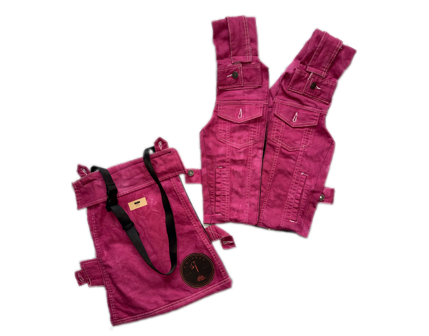 Pink Detachable Denim Vest