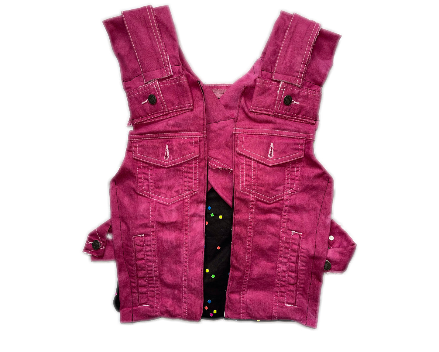 Pink Detachable Denim Vest