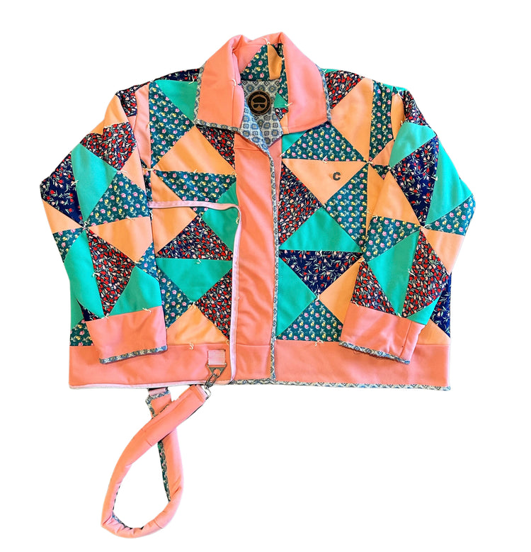 Coral Orchard Coat N Tote