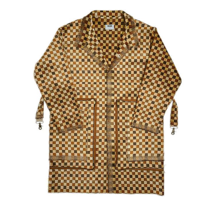 The Porcini Checkered Trench Tote