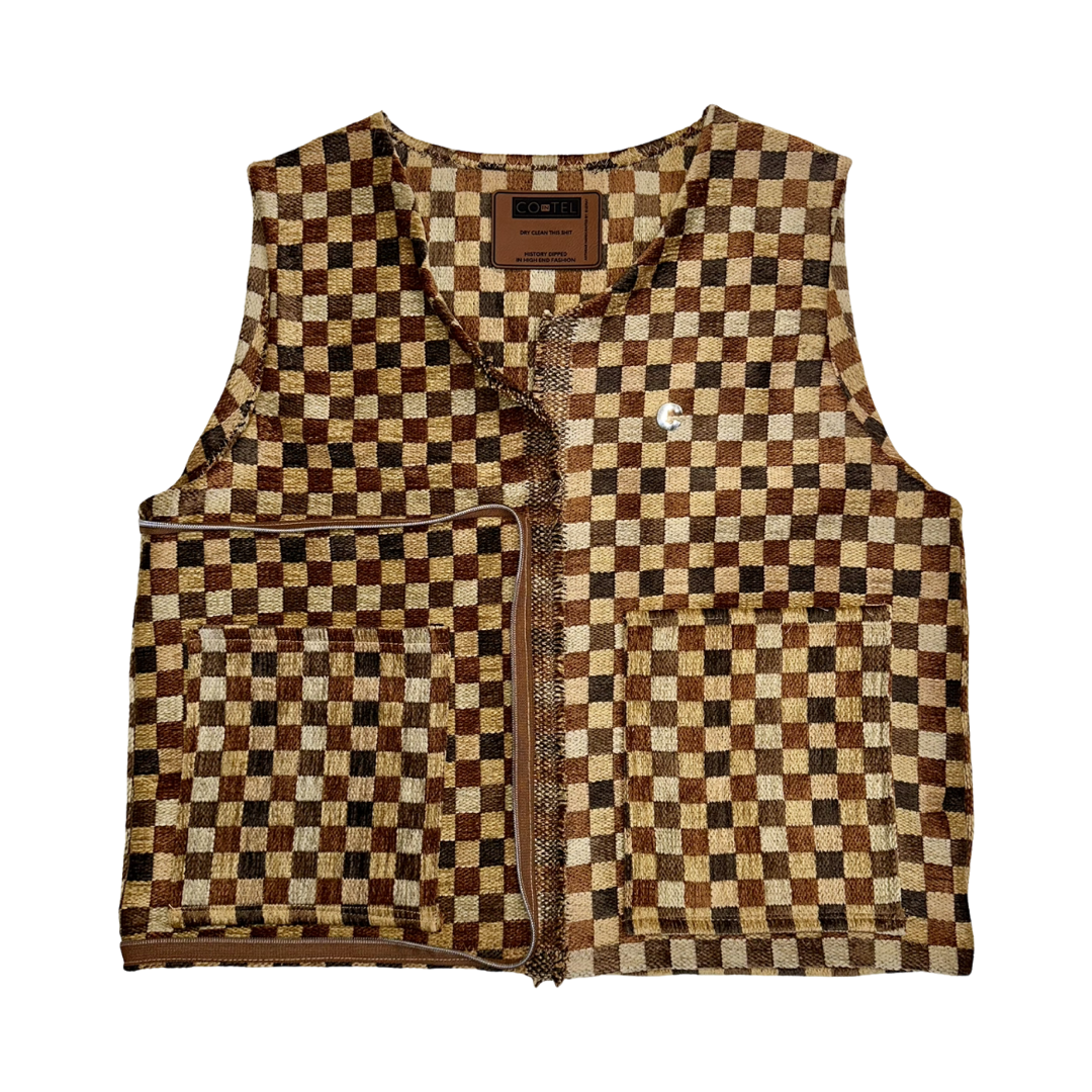 1 of 2 Porcini Checkered Bag Vest