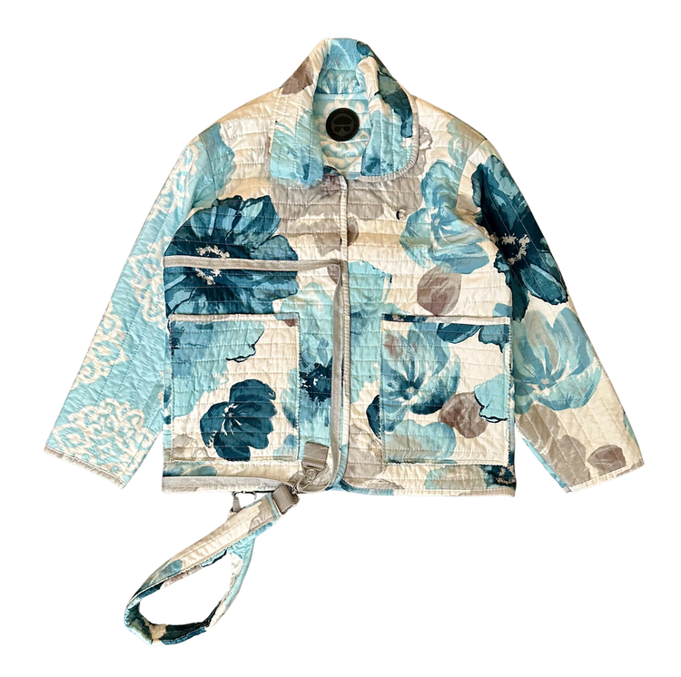 Floral Study in Blue Coat N Tote