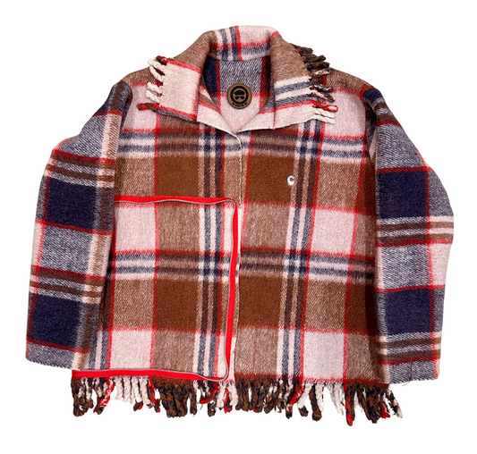 The Redline Fringe Plaid Coat