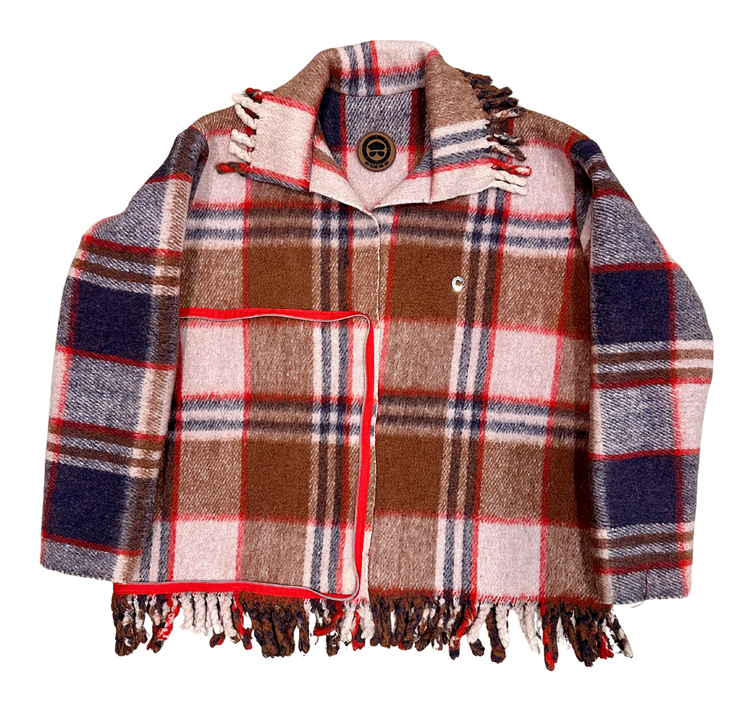 The Redline Fringe Plaid Coat