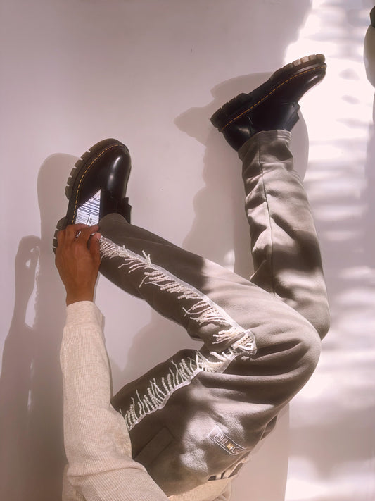 Vintage Grey Sweatpants (w/ Pearls)