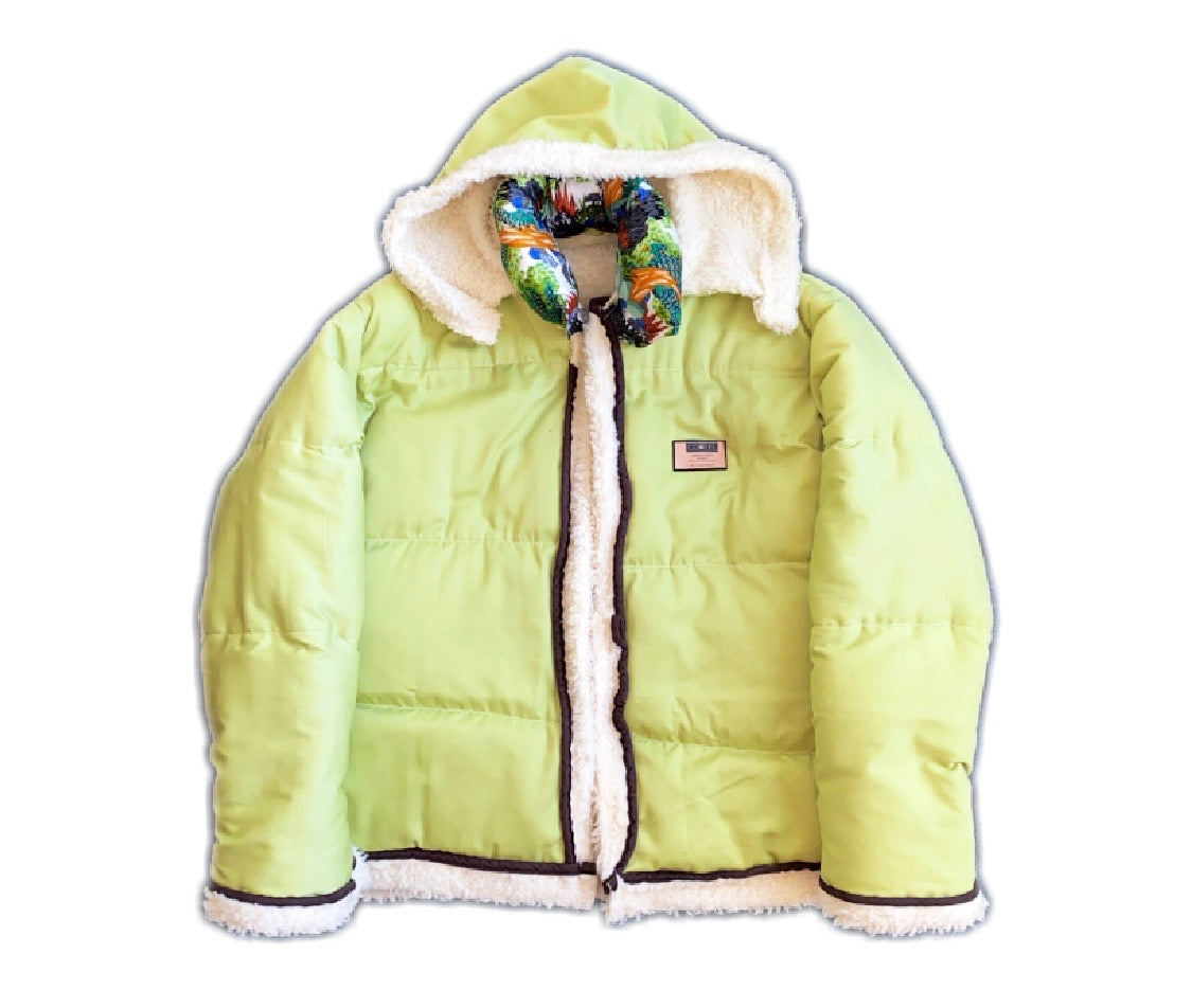 Cointel 1of1 Lime Green Sherpa Puffer